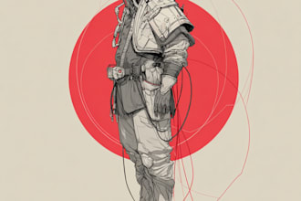 draw sci fi character art, dnd or science fiction art