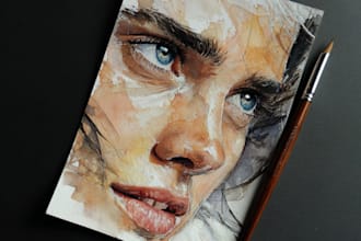 water color portrait painting