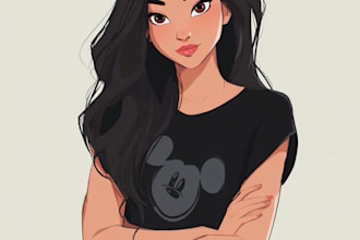 do cute cartoon portrait