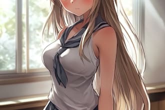 draw watercolor anime, manga, vtuber characters