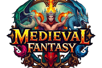 do medieval fantasy game, rpg, game logo