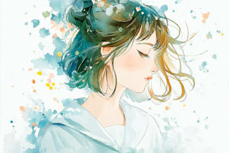 draw fantasy art, watercolor characters scenes