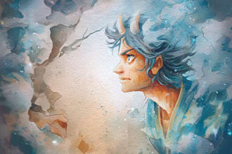 make a digital watercolor character art or furry for you