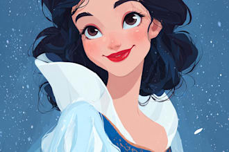 do a cute disney cartoon portrait