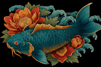 draw japanese traditional tattoo design