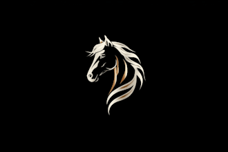 do modern equestrian equine horse farm logo