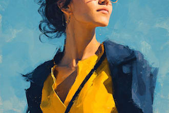 paint a family portrait into painting with oil painting