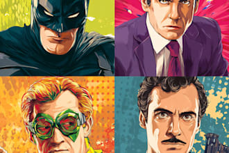 draw comic superhero pop art portraits