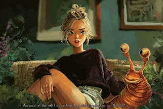 draw digital illustration in semi realistic style