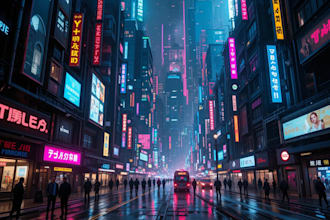 draw a cyberpunk futuristic city art