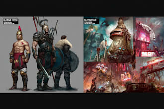 draw stylized character, game character, realistic character