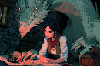 draw dungeons and dragons or oc illustration