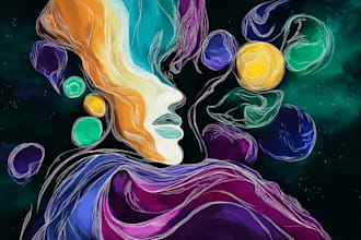 create exclusive abstract art and illustrations