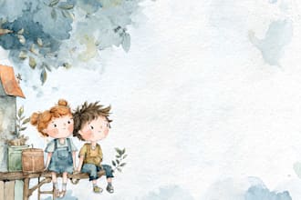 create watercolor illustrations for kdp children book square size