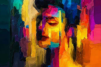 do watercolor abstract portrait