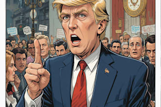 do an amazing political cartoon art