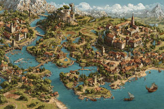fantasy map illustration vector map tourist map dnd map