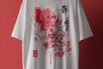 draw a japanese t shirt illustration