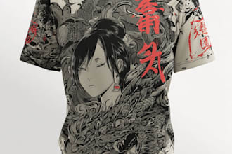 design japanese t shirt design apparel illustration