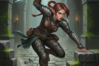 draw dnd character,  illustration for concept art