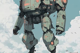 draw mecha helmet, weapon, armor concept