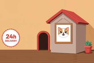 draw cute pet cartoon in 24 hours