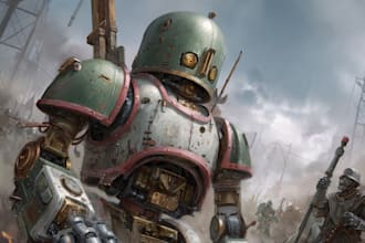 draw a detailed warhammer illustration