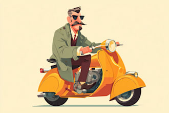 draw retro vintage cartoon illustration