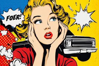 draw pop art portrait in roy lichtenstein style
