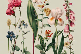 draw high quality insect botanical art illustration