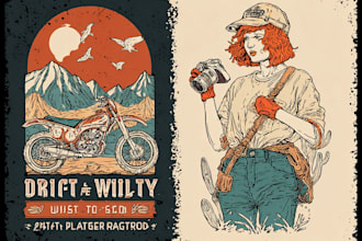 make vintage retro tshirt design for you