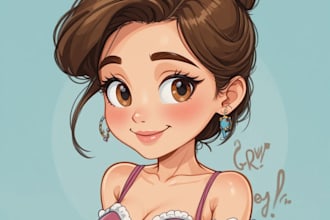 draw your portrait in charming disney animation style