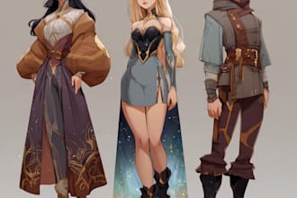 design characters oc art, fanart, dnd, anime, fantasy sci fi