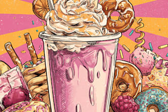 design awesome food pop art of your food pop art