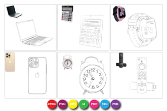 draw detailed line art and vector line art within 24 hours