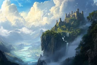 do fantasy background, landscape art