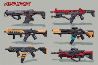 create 2d weapons from guns of a art