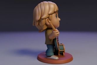 3d model ready for print,sculpt chibi,adorable model,flexi toy,printable figures