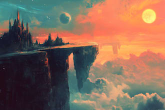 do fantasy landscape illustrations