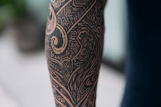 design a profesional trash polka tattoo