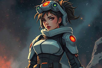 sci fi character illustration or sci fi character