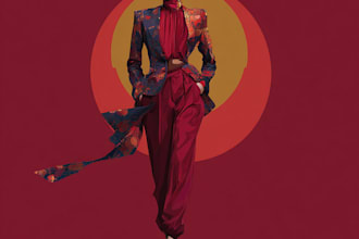 draw digital fashion illustration and dress design