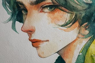 draw charming watercolor character portraits