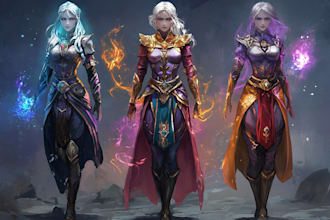 do a fantasy character art and fantasy unique style