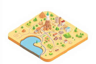 create 2d isometric illustration or map