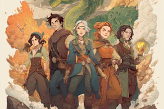 draw dungeons and dragons or oc illustration