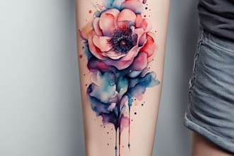 create a watercolor tattoo design