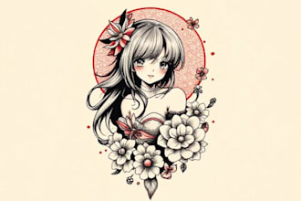 make a unique anime tattoo design for you