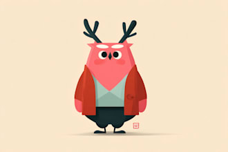 design cute cartoon animal characters