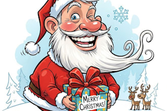 draw awesome cartoon caricature for gift, christmas card